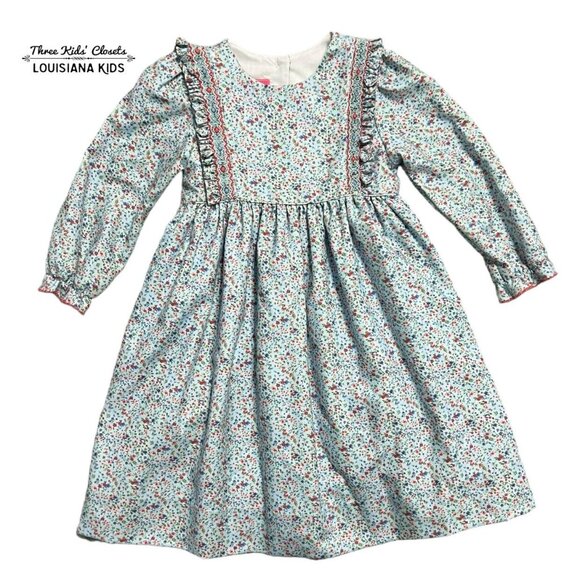 Claire & Charlie Girls Pink Knit Golf Print Smocked Dress